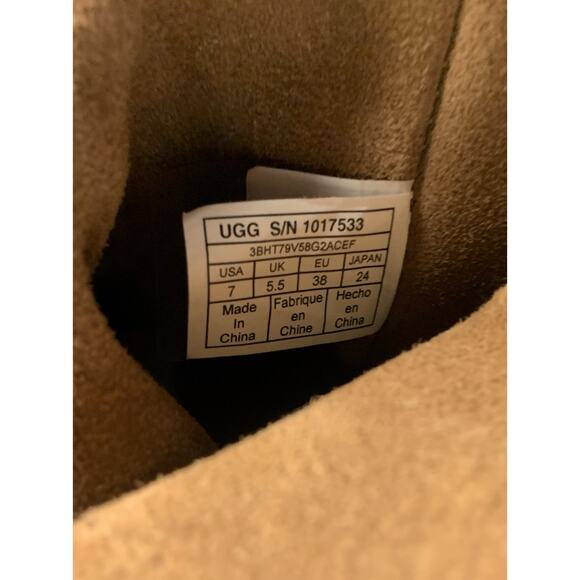 UGG Women's US Size 7 Alida Slouch Brown Chestnut Leather Suede Unlined Boots - Picture 13 of 14